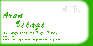 aron vilagi business card